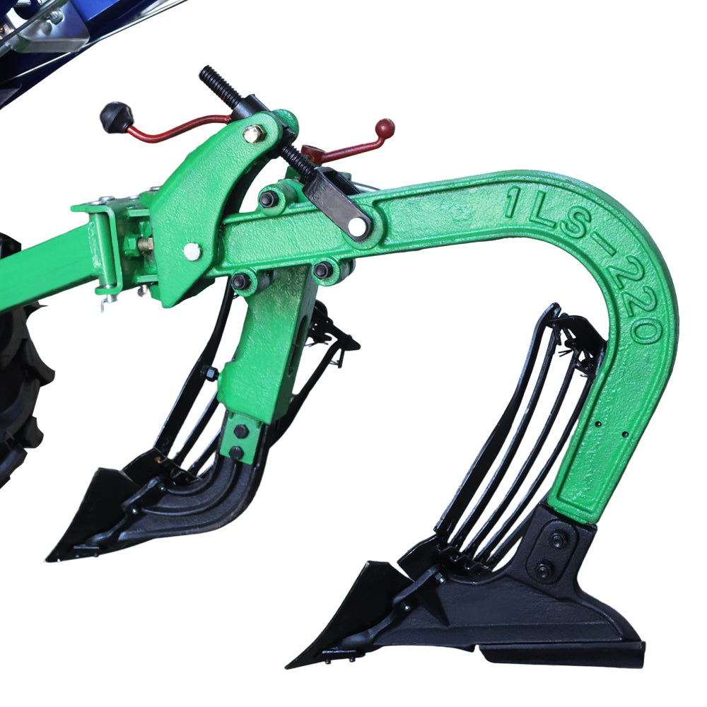 Diesel Walking Tractor Chassis Set with Double-Furrow Share Plough | Heavy-Duty Agricultural Power Tiller