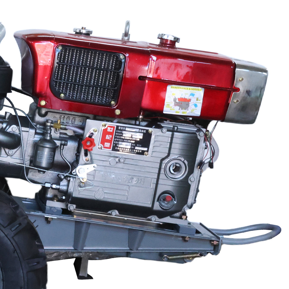 15HP Condensing Diesel Walking Tractor Set with Disc Plough | Heavy-Duty Two-Wheel Agricultural Power Tiller
