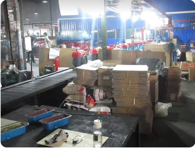 Factory packing and assembly area